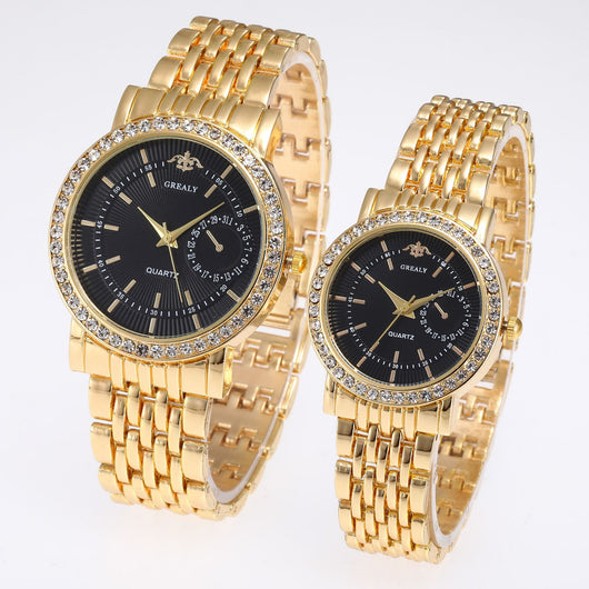 Reloj de Lujo Clásico para Parejas con Diamantes - Image 3