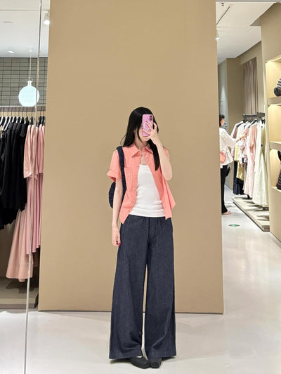 Pantalones Vaqueros Anchos con Cintura Elástica y Cordón Ajustable - Image 22