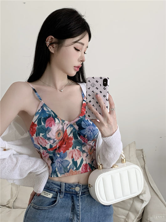 Camiseta Floral con Contraste Francés Slim Fit para Mujer - Image 4