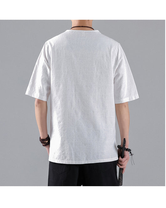 Camiseta Retro Jacquard Cuello Redondo para Hombre - Image 22