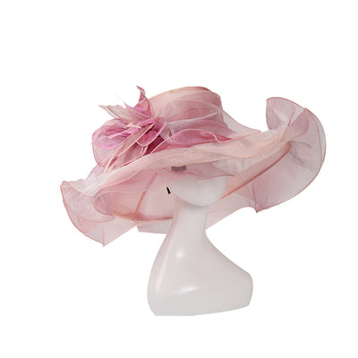 Sombrero Elegante Multicolor de Organza - Estilo Europeo y Estadounidense - Image 9