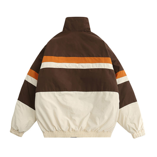 Chaqueta Acolchada de Algodón con Bordado de Letras y Contraste de Colores - Image 7