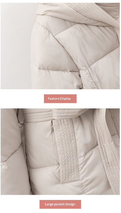 Abrigo Ajustado de Algodón con Cintura Definida, Capucha y Cordones - Image 16