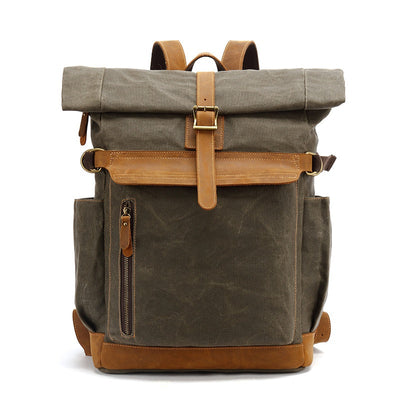 Mochila de Cuero Crazy Horse para Viajes - Bolsa Multifuncional Hombre con Compartimento Laptop - Image 8