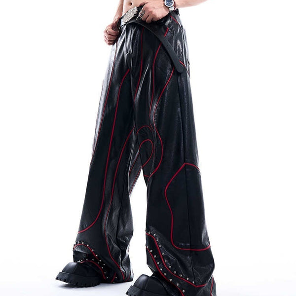 Pantalones Casuales Motociclista Punk Otoño Invierno para Hombre