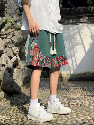 Pantalones Cortos Étnicos Holgados para Hombre - Image 8
