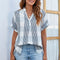 Blusa Suelta de Cuello en V con Mangas Cortas para Verano
