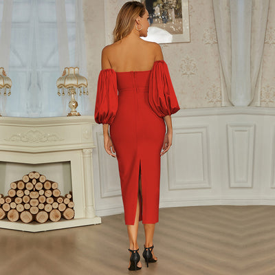 Vestido Elegante para Mujer con Mangas Texturizadas - Estilo Europeo y Americano - Image 14