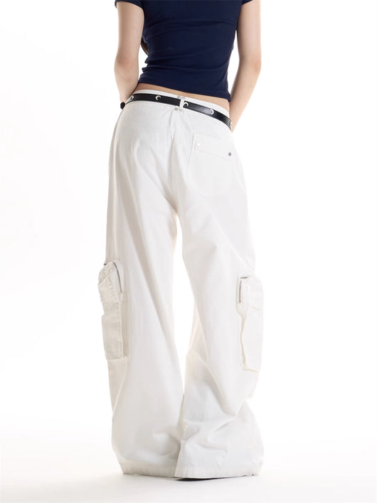 Pantalones Cargo Retro Americano Estilo Hot Girl con Múltiples Bolsillos - Image 5
