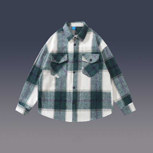 Camisa de Lana a Cuadros para Mujer
