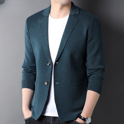 Suéter Blazer de Punto Lana Hombre Estilo Coreano - Image 7