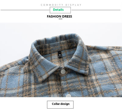 Camisa Casual a Cuadros Estilo Retro Americano para Hombre - Image 16