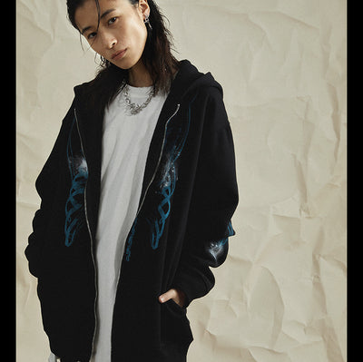 Sudadera con Capucha y Cierre de Estilo Urbano en Gris Oscuro - Image 11