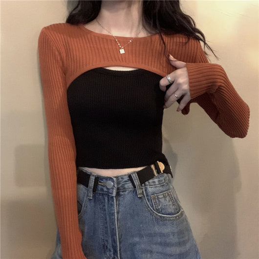 Suéter Tejido Cintura Alta Reductor con Chal Intercambiable para Mujer - Image 2