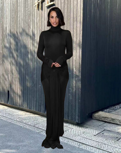 Vestido Elegante de Cuello Alto con Diseño de Cordones - Colección Premium Europea - Image 8