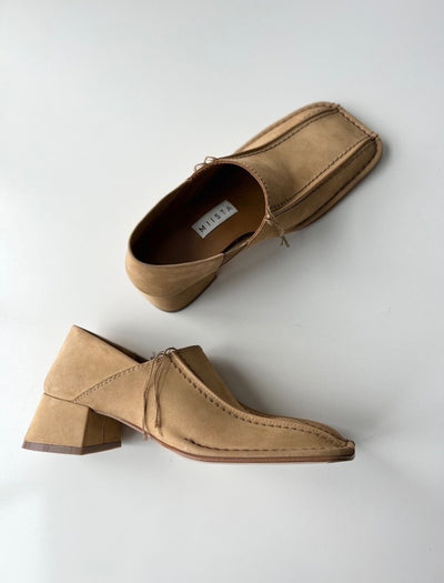Zapato Retro Cuadrado Mujer Cuero Genuino Tacón Medio Grueso - Image 23