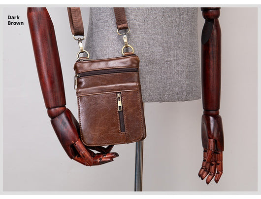 Bolsa Bandolera de Cuero Genuino para Hombre - Estilo Casual - Image 8