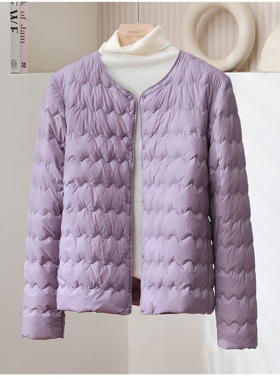 Chaqueta Corta Acolchada para Mujer con Cuello Fruncido - Image 21