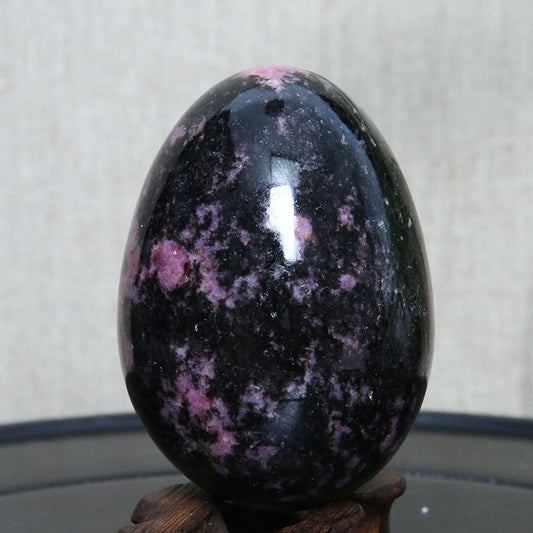 Huevo de Turmalina Negra Natural - Piedra Cristal Ornamental