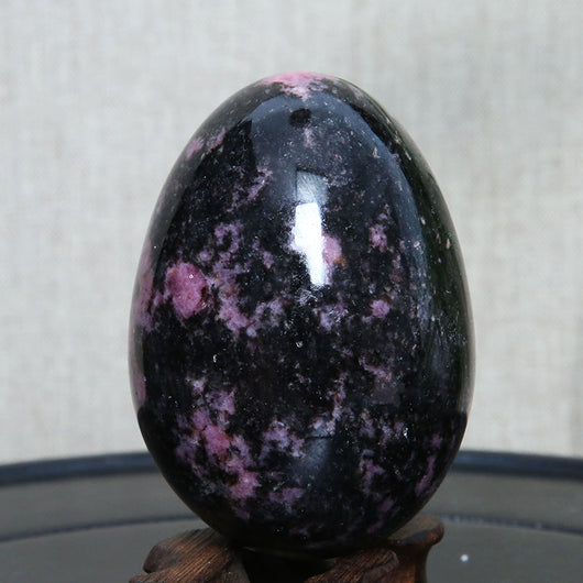 Huevo de Turmalina Negra Natural - Piedra Cristal Ornamental