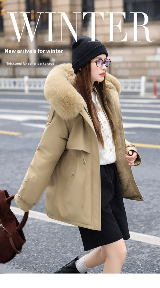 Chaqueta Acolchada Mujer con Cuello de Pelaje y Forro Polar - Image 11