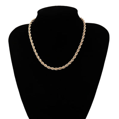 Collar de Cadena Retorcida Minimalista de Una Capa - Image 9