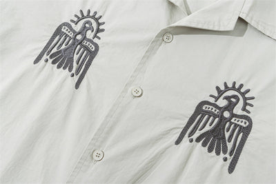Camisa Cargo Retro con Bordados Divertidos - Estilo Casual de Verano - Image 19