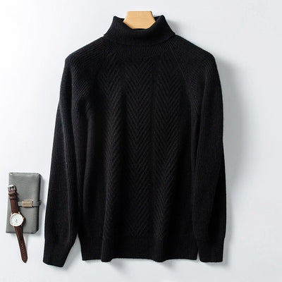 Suéter de Cachemira para Hombre con Cuello Alto y Jacquard - Image 3