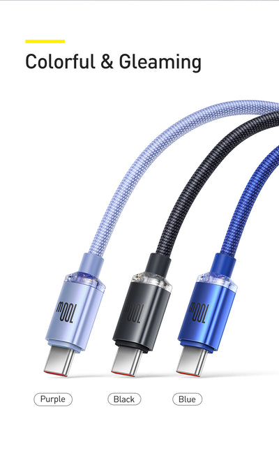Cable USB-C de Carga Rápida 100W Crystal Shine - Transferencia de Datos - Image 30