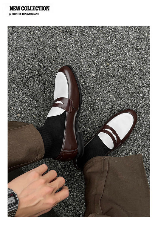 Zapatos Casuales de Cuero para Hombre - Diseño Versátil sin Cordones - Image 13