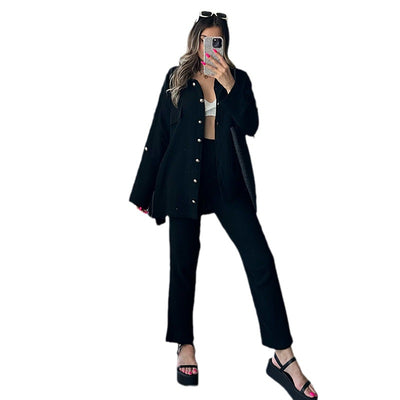Conjunto Elegante: Blusa Suelta Manga Larga + Pantalón Ajustado Cintura Alta - Image 2
