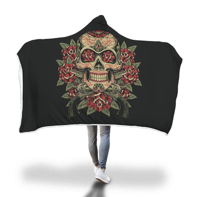 Poncho Manta con Capucha Calavera Impresión 3D Digital - Image 2