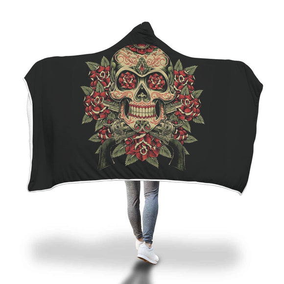 Poncho Manta con Capucha Calavera Impresión 3D Digital