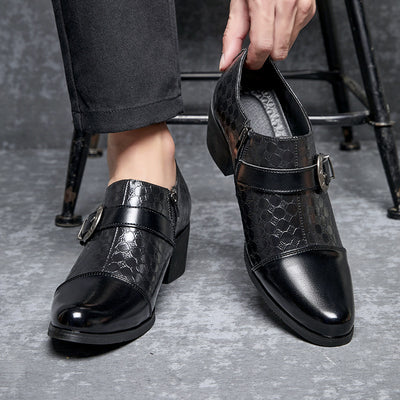 Zapatos Casuales de Cuero Cubano con Diseño Piel de Serpiente para Hombre - Image 4