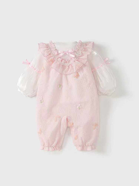 Conjunto de Pelele para Bebé Niña Primavera-Otoño Celebración de Cien Días - Image 10