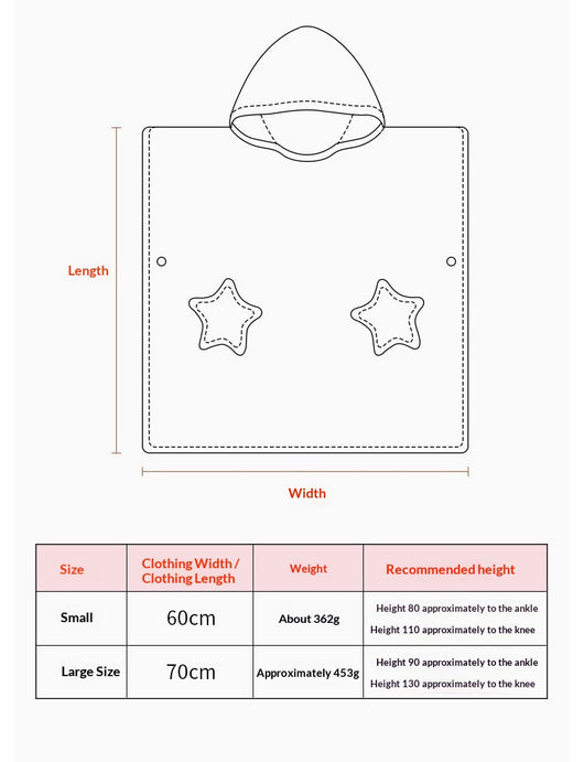 Poncho Toalla de Baño Infantil con Capucha - Coral Fleece Súper Absorbente - Image 10