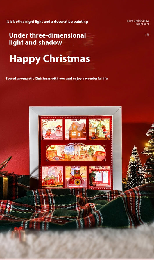 Lámpara de Papel Recortado 3D con Efecto Luz y Sombra - Regalo Navideño Creativo - Image 6