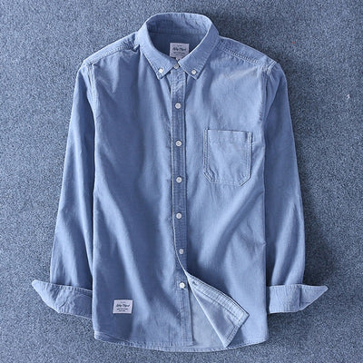 Camisa de Pana de Algodón para Hombre - Manga Larga Casual - Image 11