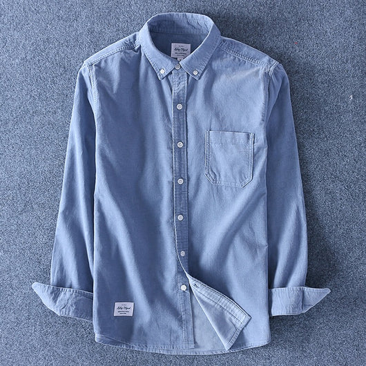 Camisa de Pana de Algodón para Hombre - Manga Larga Casual - Image 11