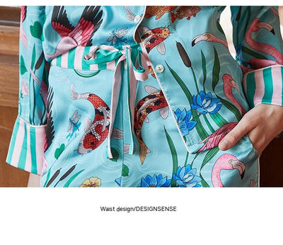 Pijama de Seda Helada para Mujer - Conjunto Largo de Descanso - Image 8