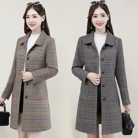 Abrigo de Lana Cuadrillé para Mujer Madura - Colección Otoño - Image 15
