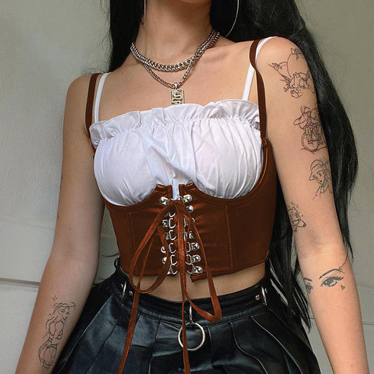 Camiseta de Cuero PU con Tirantes Ajustables y Soporte de Pecho - Image 2