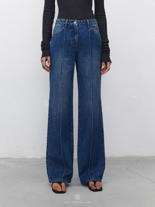 Jeans Mujer Corte Recto con Costuras Tridimensionales - Image 13