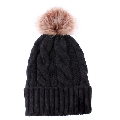 Gorro Tejido de Lana Gruesa con Pompón Abrigador para Mujer - Image 6