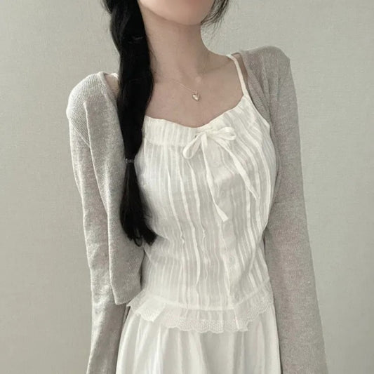 Blusa Francesa Blanca Corta para Mujer