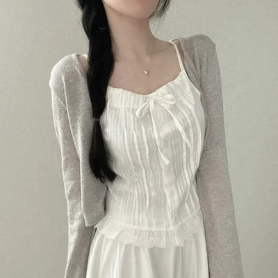 Blusa Francesa Blanca Corta para Mujer