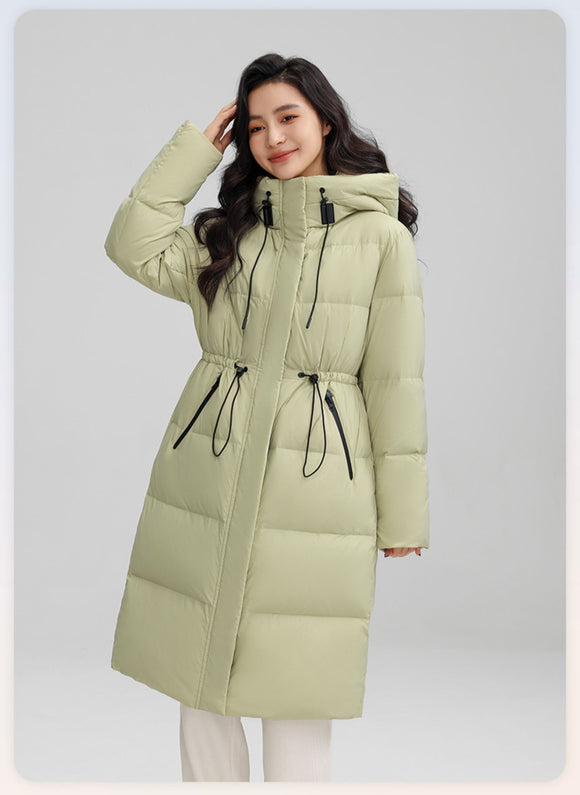 Abrigo Térmico Largo con Cintura Ajustable para Mujer - Chaqueta de Invierno Cálida