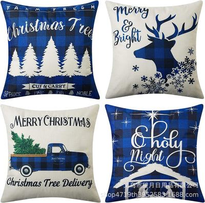 Set de 4 Fundas de Cojines Navideños Muñeco de Nieve y Reno 18x18 Pulgadas - Image 20