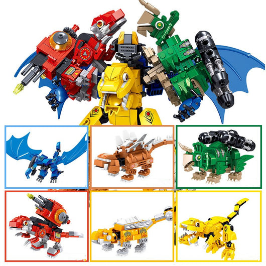 Robot Transformable de Bloques de Dinosaurio - Juguete Educativo Armable - Image 5