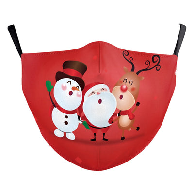 Red Christmas dustproof mask with Santa Claus holding a dollar sign and "Merry Christmas" text. - Image 29